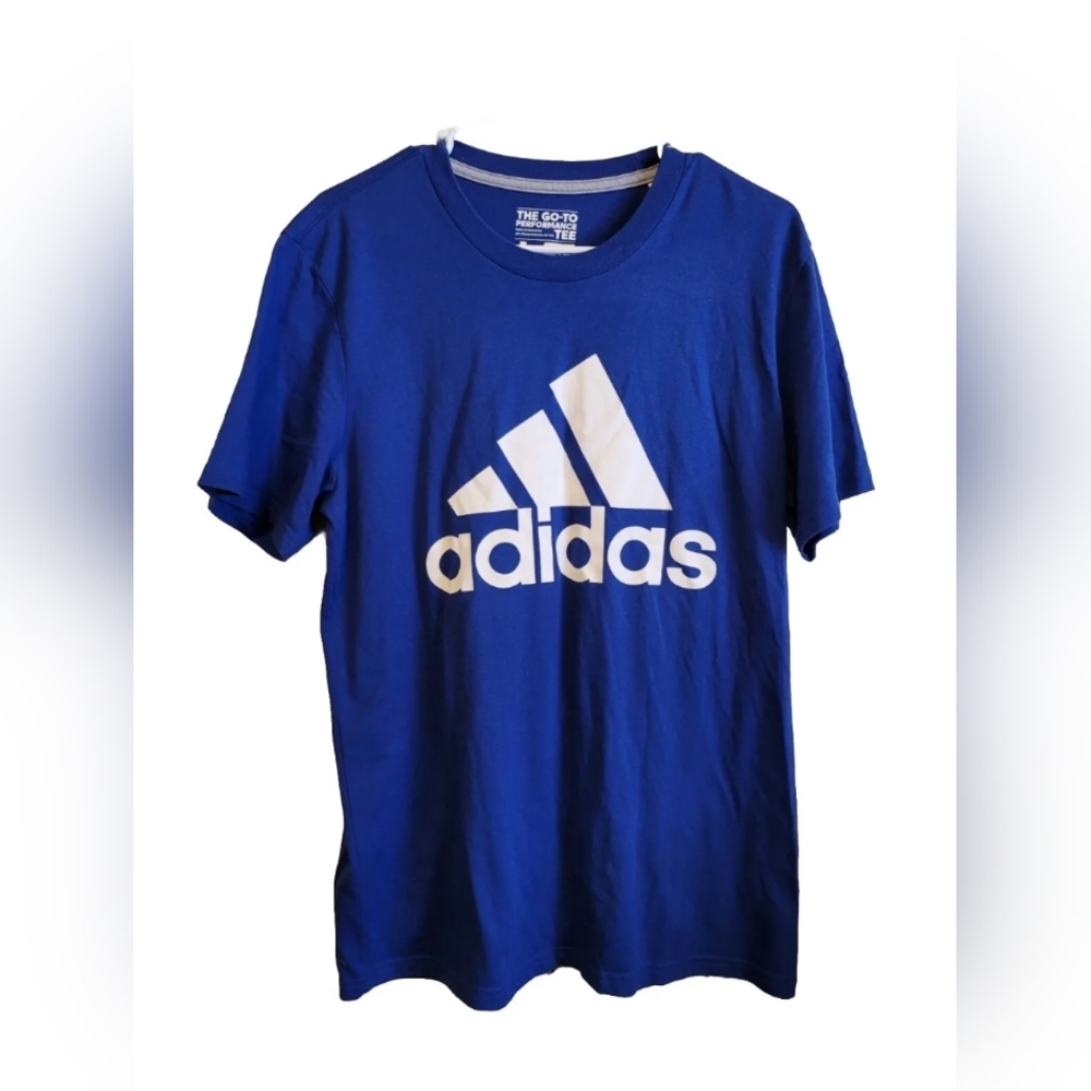 Mens Adidas Go-To Performance Tee Blue Short Sleeve T-Shirt Climalite Sz Large